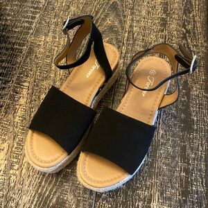 Women's Black Espadrille Sandals